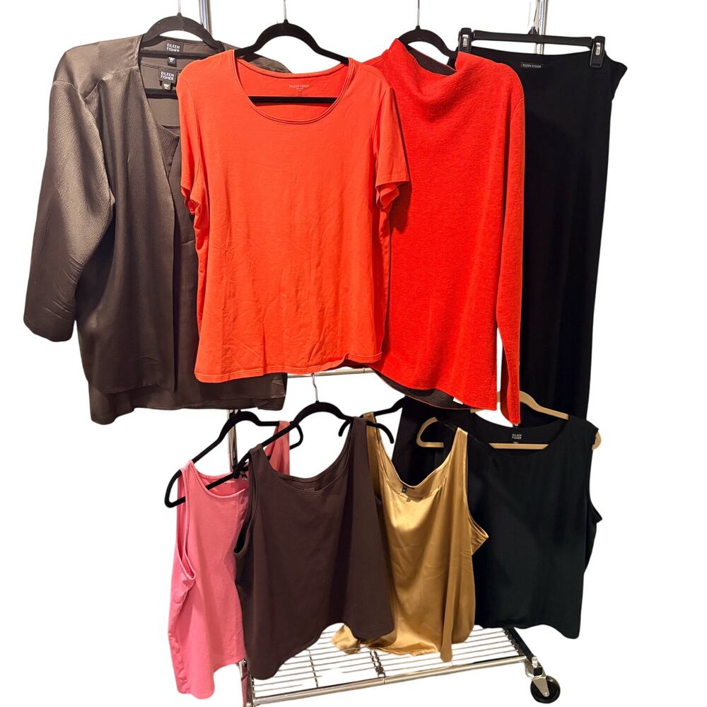 Eileen Fisher Women's XL Lot 9 Items Tanks Pants Silk Cotton Capsule Wardrobe